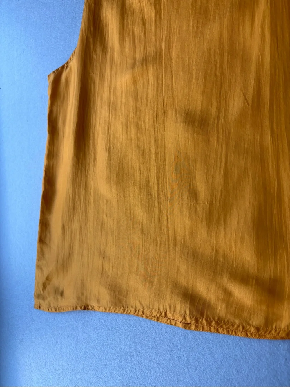 True Vintage 100% Silk Golden Mustard Sleeveless Christine Parker Tank Top sz S